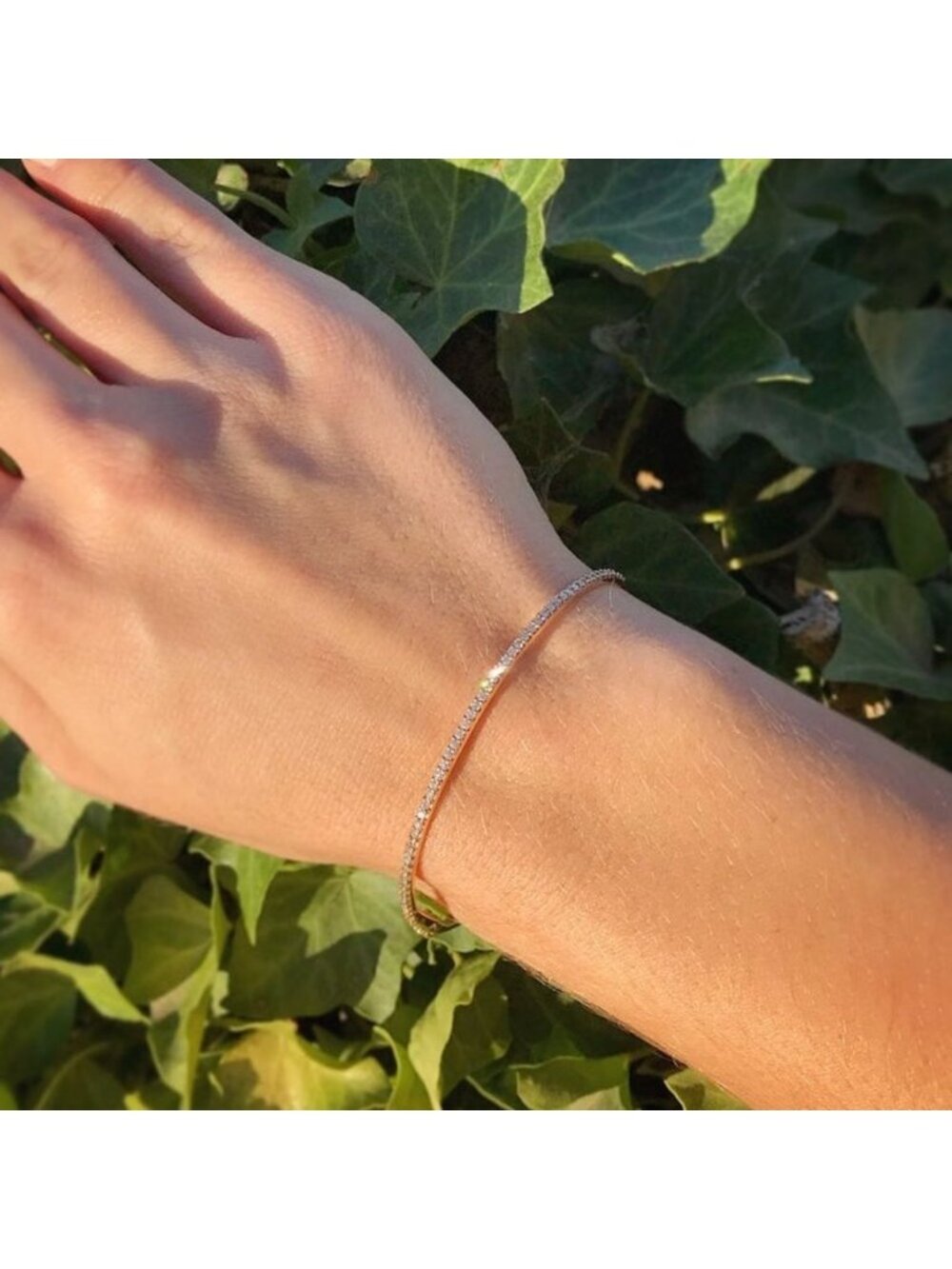 Diamond Bangle Bracelet Q860 - Picture 2 of 4